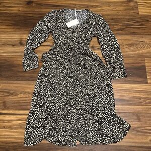 Grace Karin Black and Cream Long Sleeve Dress